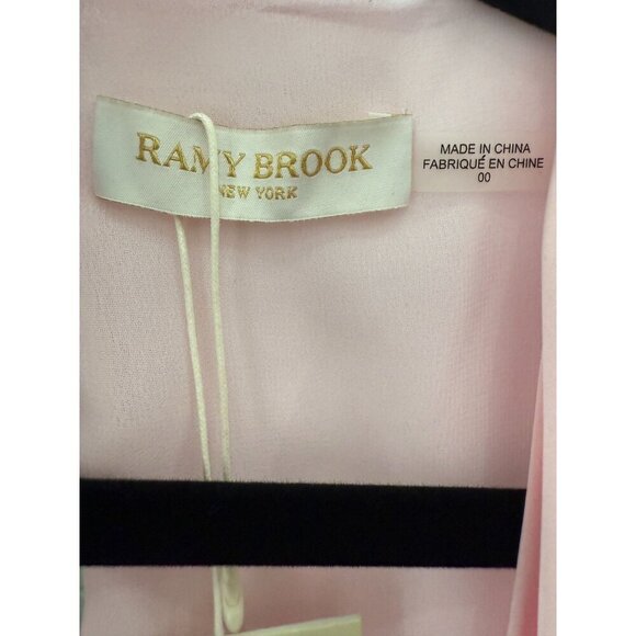 NWT RAMY BROOK Alexis Pink Mini Wrap Dress, Batwing Sleeves, Easter, Size 00 - Picture 9 of 9